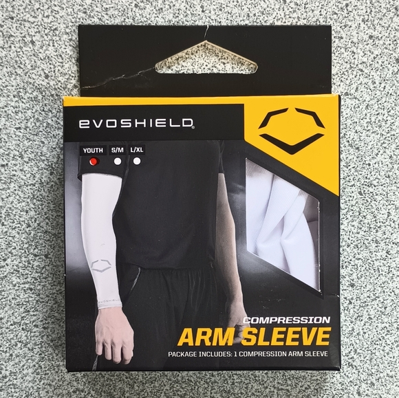 Evoshield White Compression Arm Sleeve Youth - Picture 1 of 3